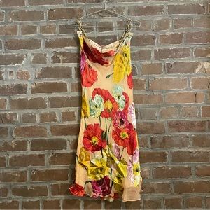 Cult Gaia Nerida Painted Floral mini dress featuring signature Ziba Chain